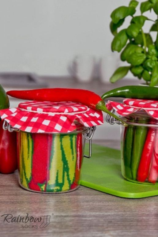 2 paires de chaussettes colorées dans une boîte