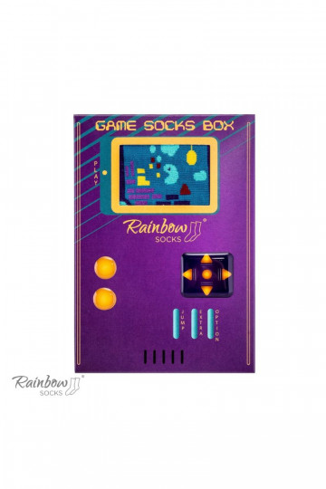 2 paires de chaussettes colorées dans une boîte