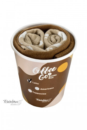 Chaussettes colorées dans une boîte Caffe Latte 1 paire