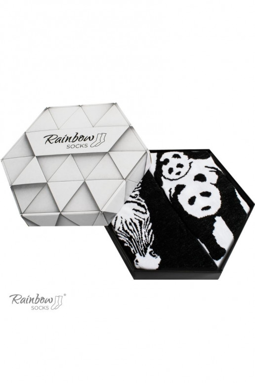 Chaussettes colorées dans une boîte Noir et blanc 2 paires Chaussettes colorées dans une boîte Noir et blanc 2 paires