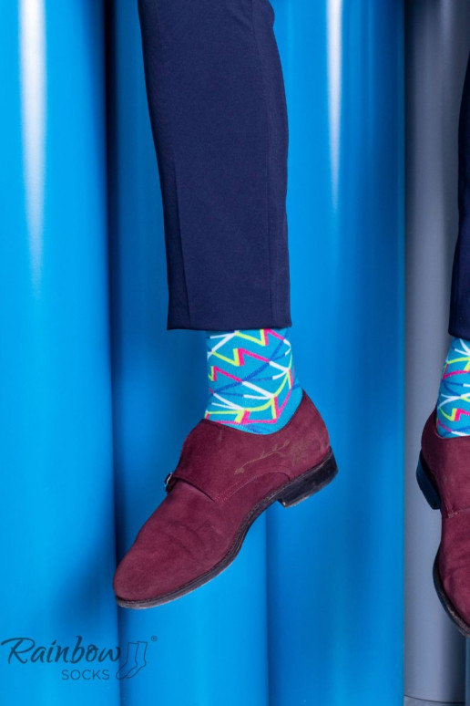 Chaussettes colorées à motifs géométriques 3 paires