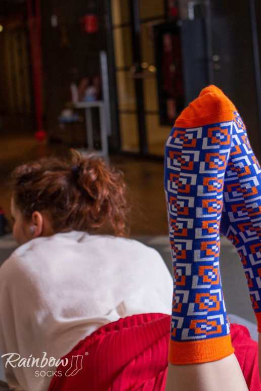 Chaussettes colorées à motifs géométriques 3 paires Chaussettes colorées à motifs géométriques 3 paires