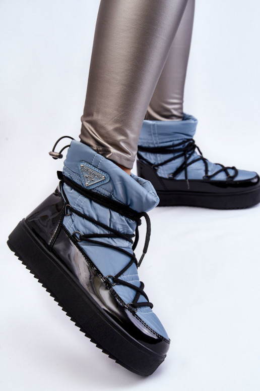 bottes de neige à lacets de couleur bleue Carrios bottes de neige à lacets de couleur bleue Carrios