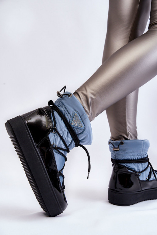 bottes de neige à lacets de couleur bleue Carrios bottes de neige à lacets de couleur bleue Carrios