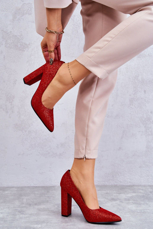 avec brillance Chaussures à talons couleur rouge Elmira