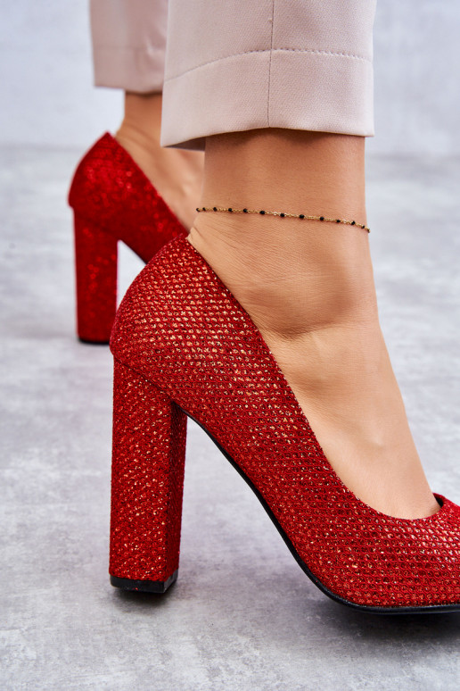 avec brillance Chaussures à talons couleur rouge Elmira