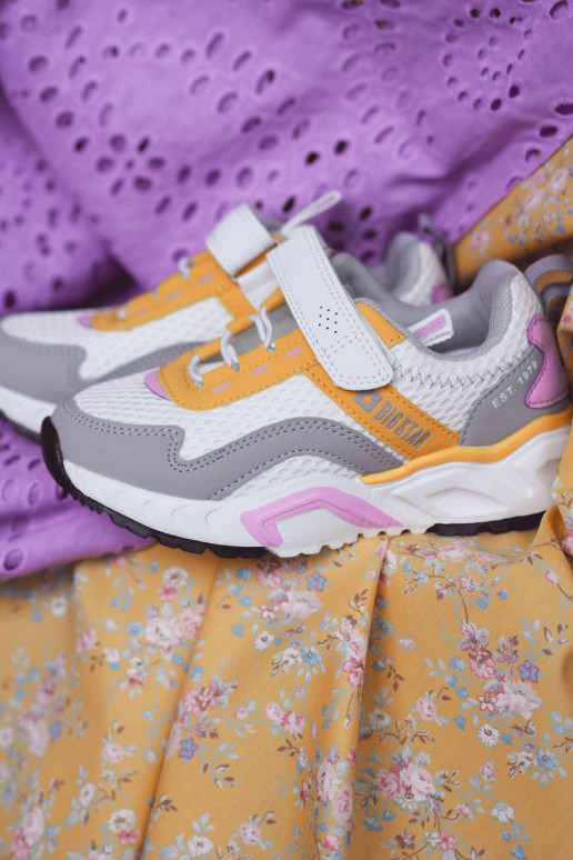 Baskets enfant à fermetures adhésives Big Star JJ374257 Blanc-jaune Baskets enfant à fermetures adhésives Big Star JJ374257 Blanc-jaune