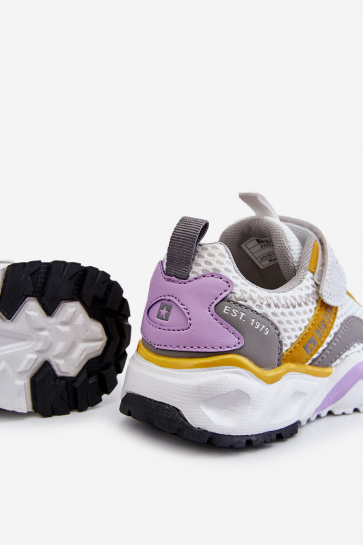 Baskets enfant à fermetures adhésives Big Star JJ374257 Blanc-jaune