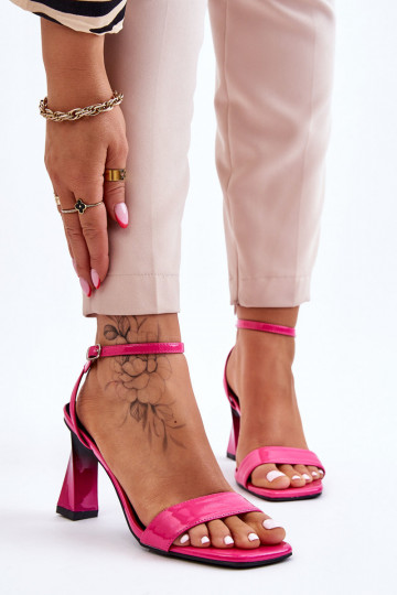 avec effet laqué Sandales à talons hauts élégantes de couleur rose Owen