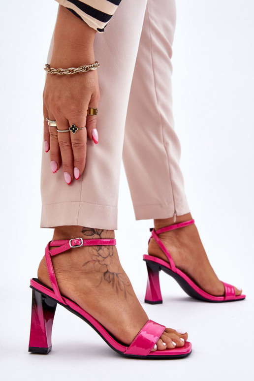 avec effet laqué Sandales à talons hauts élégantes de couleur rose Owen