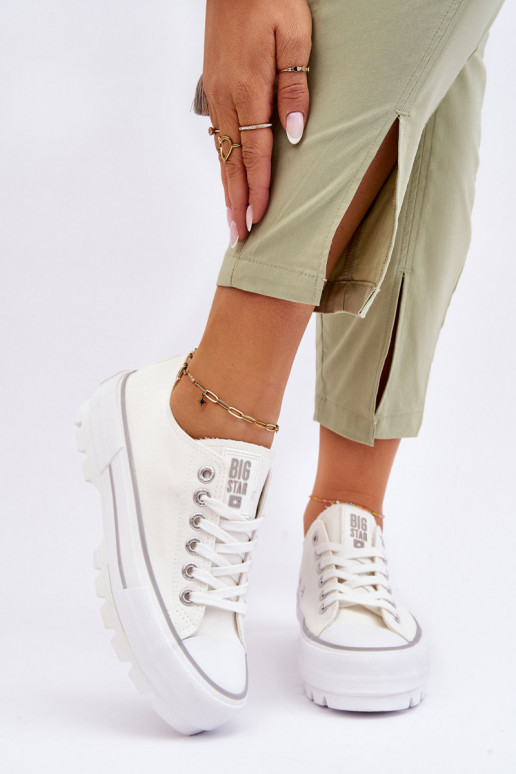 chaussures casual avec plateforme Big Star LL274150 couleur blanche