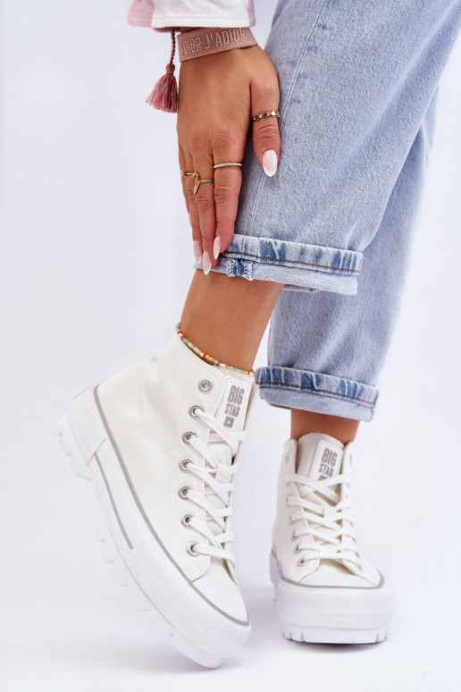 chaussures casual avec plateforme Big Star LL274156 couleur blanche
