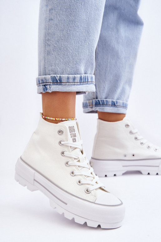 chaussures casual avec plateforme Big Star LL274156 couleur blanche