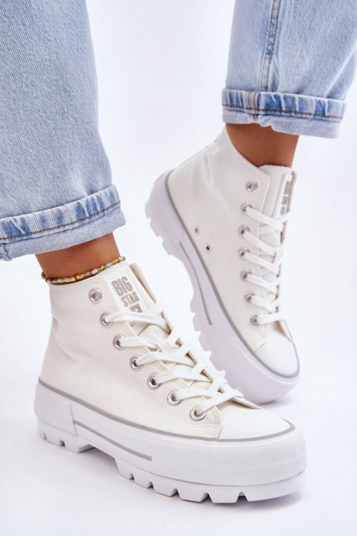 chaussures casual avec plateforme Big Star LL274156 couleur blanche