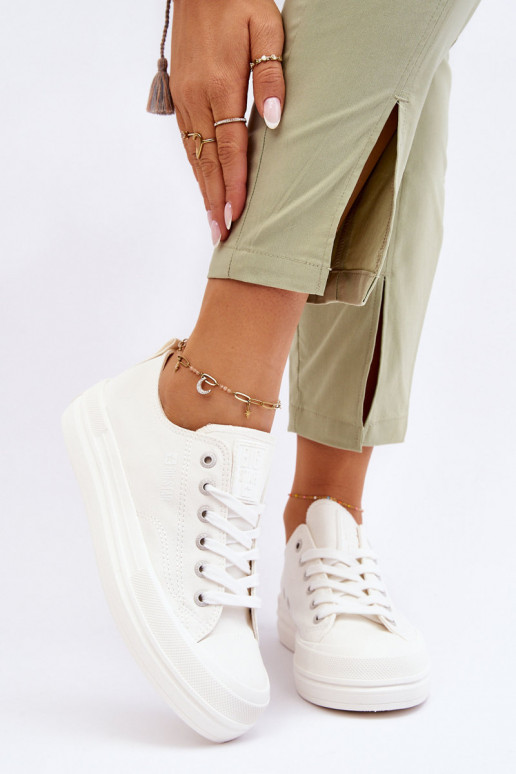 avec lacets Baskets Big Star LL274968 couleur blanc