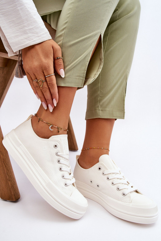 avec lacets Baskets Big Star LL274968 couleur blanc