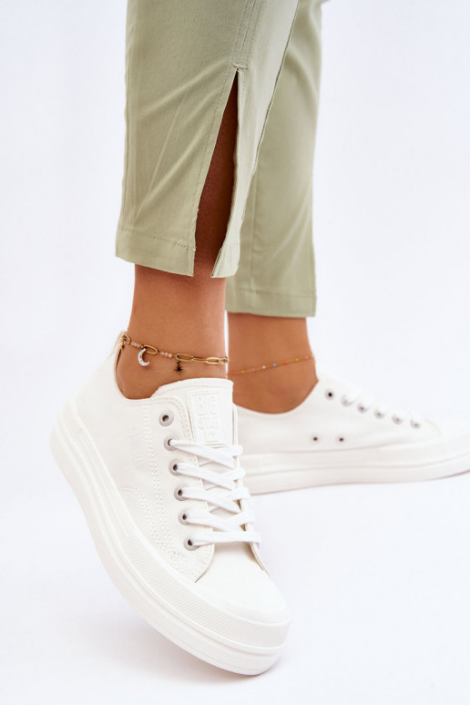 avec lacets Baskets Big Star LL274968 couleur blanc