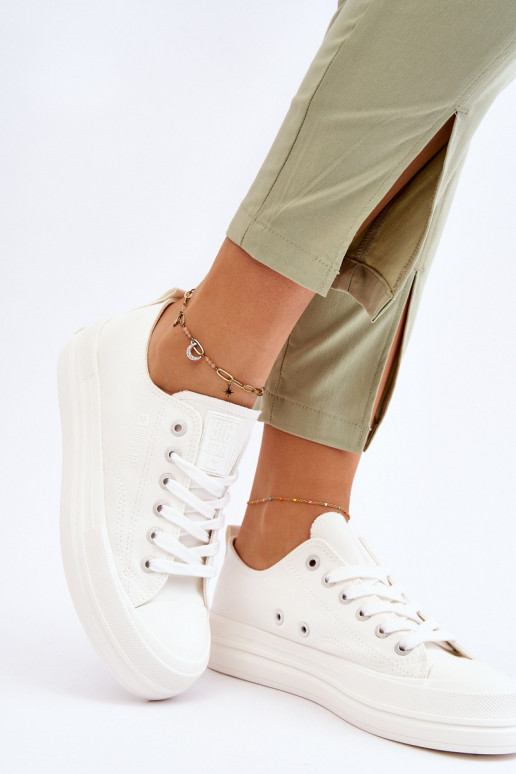 avec lacets Baskets Big Star LL274968 couleur blanc