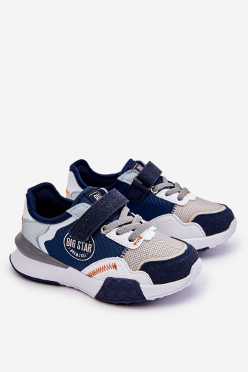 Baskets pour enfants, modèle chaussures, système de mousse à mémoire de forme Big Star LL374225, bleu foncé