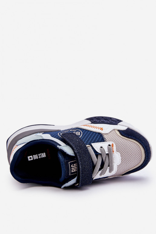 Baskets pour enfants, modèle chaussures, système de mousse à mémoire de forme Big Star LL374225, bleu foncé Baskets pour enfants, modèle chaussures, système de mousse à mémoire de forme Big Star LL374225, bleu foncé