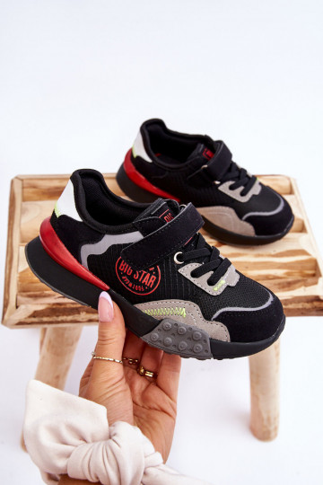 Baskets pour enfants, modèle chaussures, système de mousse à mémoire de forme Big Star LL374224, couleur noire 2