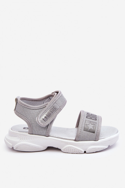 Sandales enfant avec attaches adhésives Big Star LL374194 couleur argent