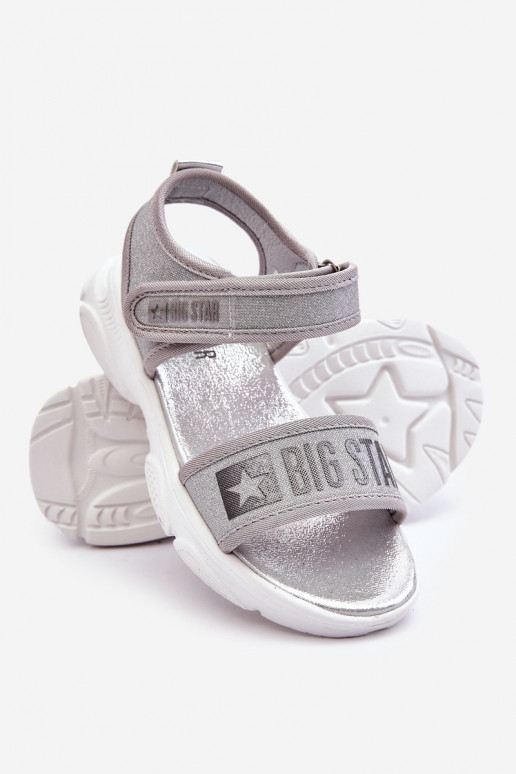 Sandales enfant avec attaches adhésives Big Star LL374194 couleur argent