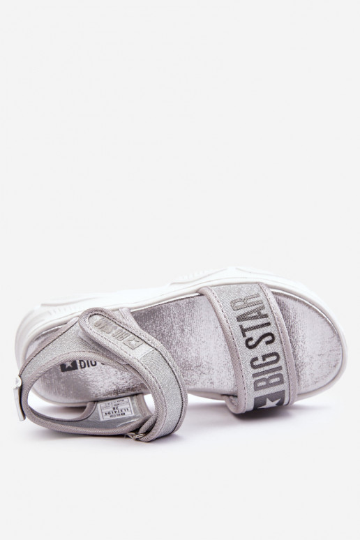 Sandales enfant avec attaches adhésives Big Star LL374194 couleur argent
