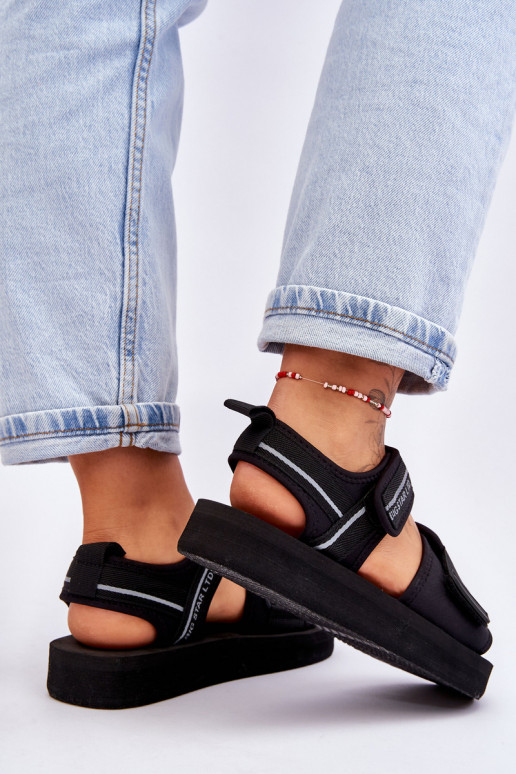 Sandales pour femmes à attaches adhésives Big Star LL274784 couleur noir