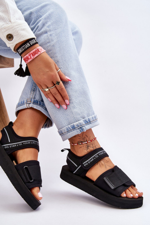 Sandales pour femmes à attaches adhésives Big Star LL274784 couleur noir