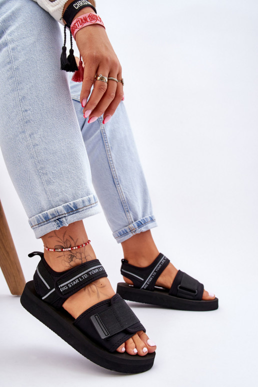 Sandales pour femmes à attaches adhésives Big Star LL274784 couleur noir