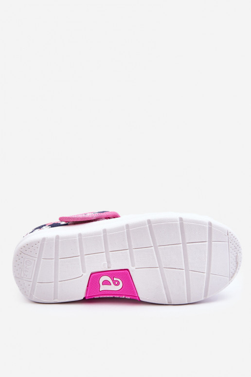 Ballerines pour enfants à motifs floraux de couleur bleu-rose Noah