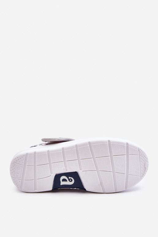 Ballerines enfant à motifs floraux de couleur bleu-gris Noah