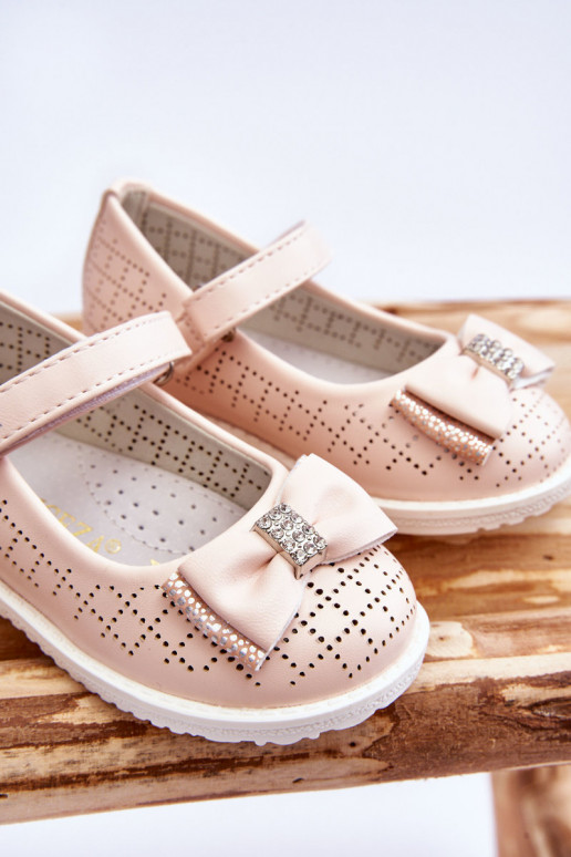Belles ballerines pour enfants avec un ruban rose Halle