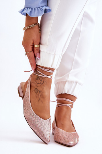 ballerines avec rubans et rivets beige Mavis