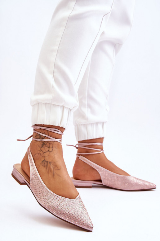 ballerines avec rubans et rivets beige Mavis