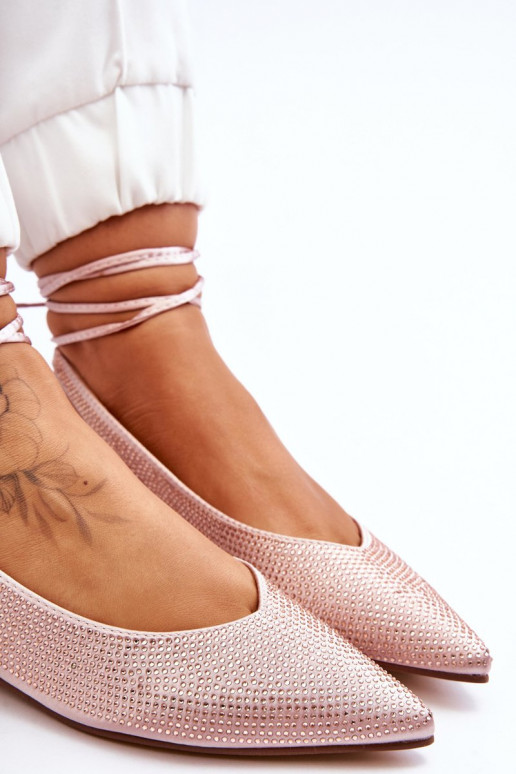 ballerines avec rubans et rivets beige Mavis
