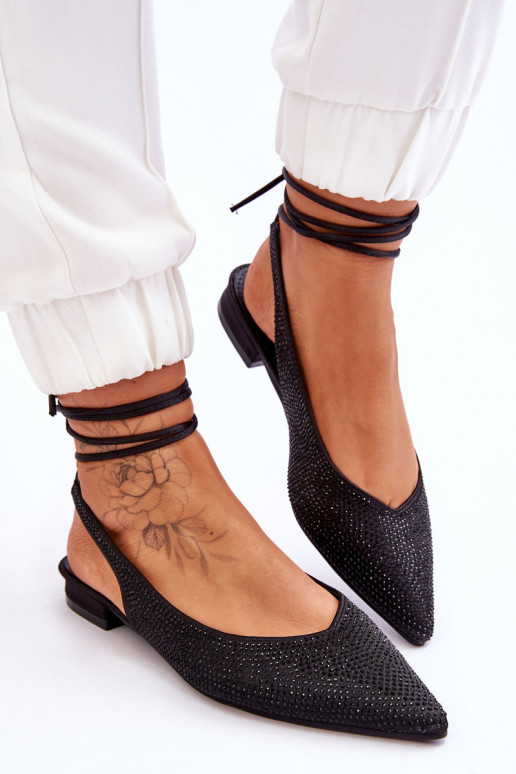 ballerines avec rubans et clous noirs Mavis