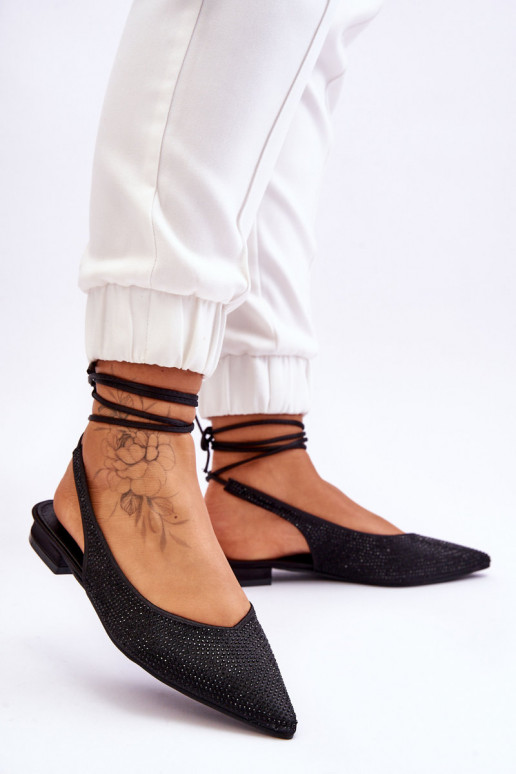 ballerines avec rubans et clous noirs Mavis