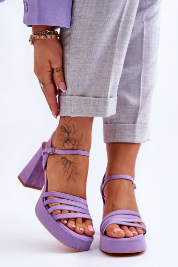 Talons hauts et plateforme en daim élégants Violet Verda