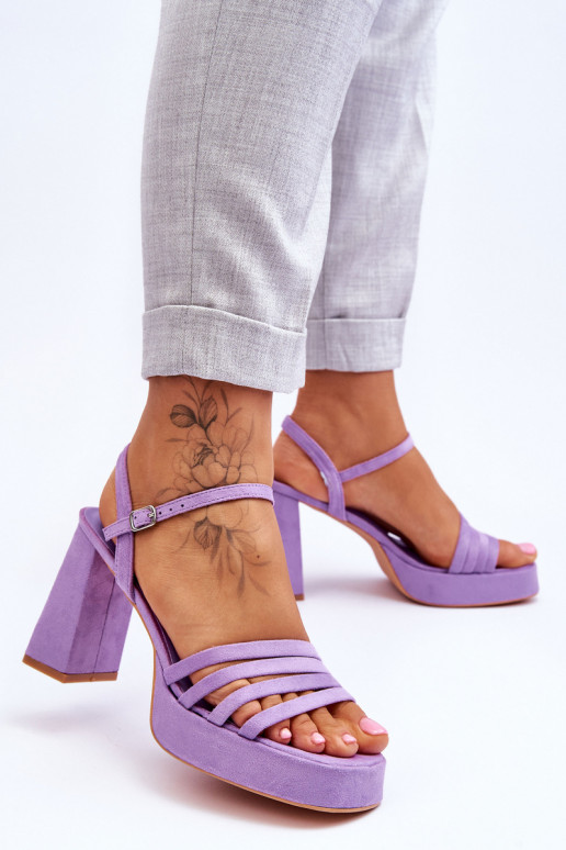 Talons hauts et plateforme en daim élégants Violet Verda