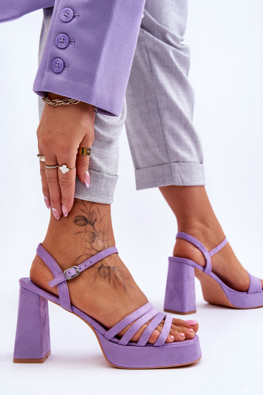 Talons hauts et plateforme en daim élégants Violet Verda