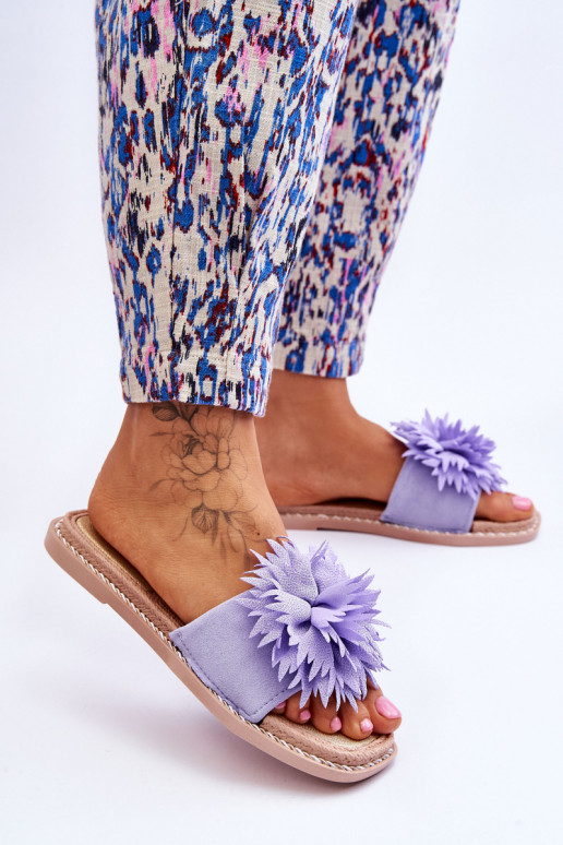 en daim Chaussons avec ornements Couleur violet Giorgia