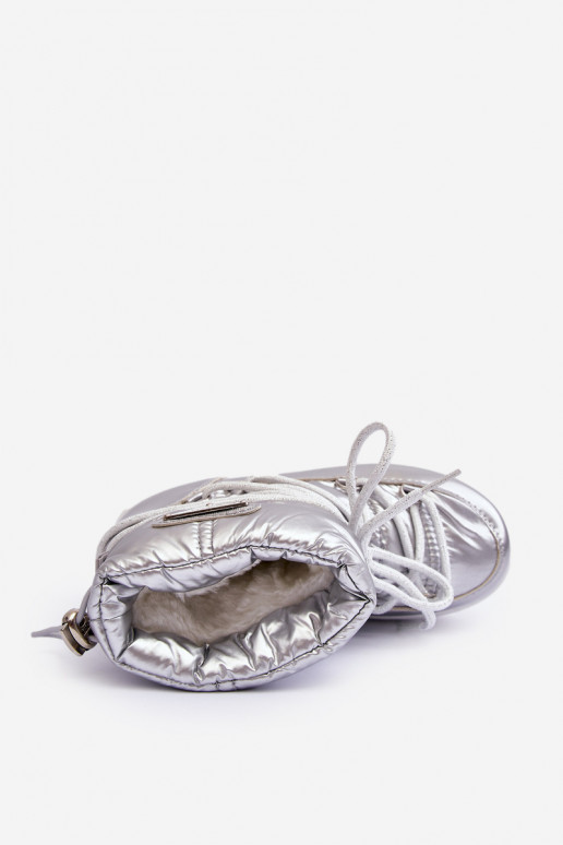 Bottes de neige pour enfants chauffées avec lacets couleur argent Colina Bottes de neige pour enfants chauffées avec lacets couleur argent Colina