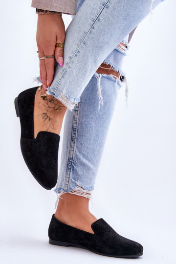 en daim Mocassins couleur noir Giovana 2