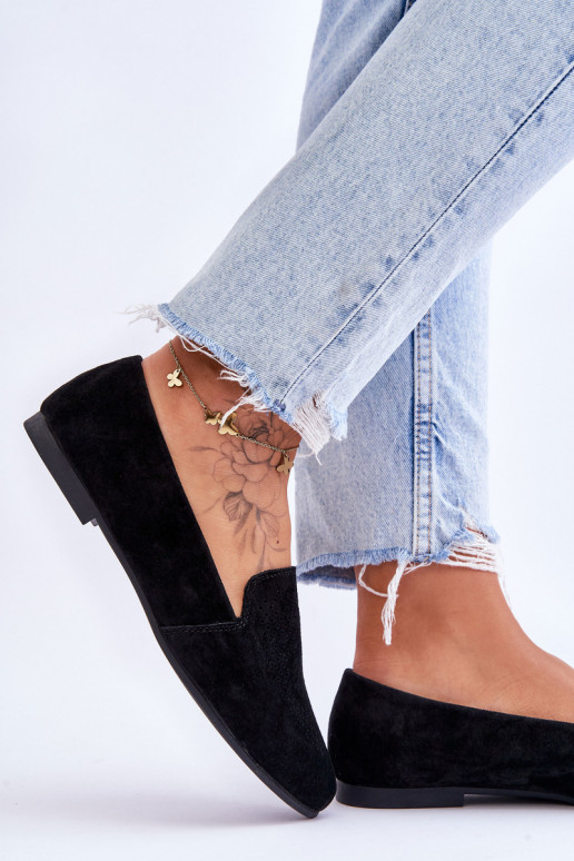 en daim Mocassins couleur noir Giovana