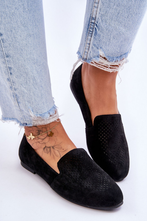 en daim Mocassins couleur noir Giovana