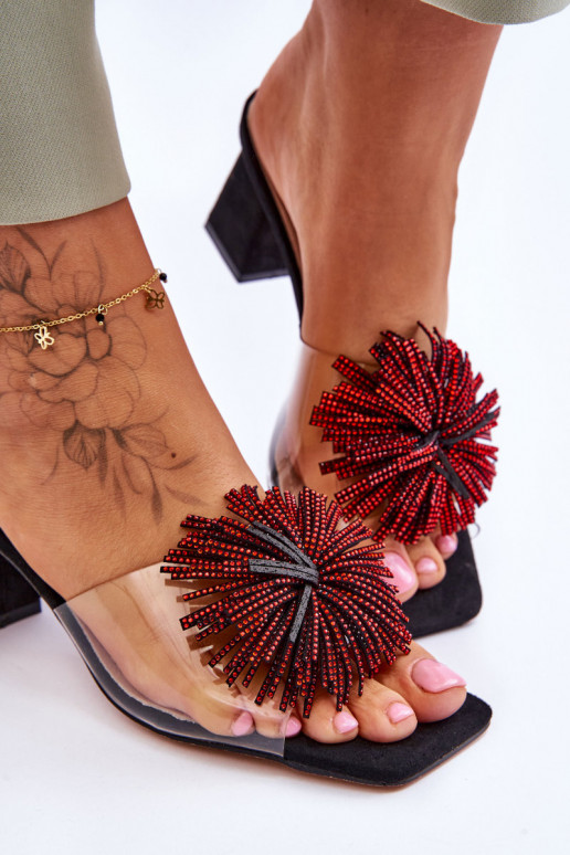 Chaussons transparents à talons S.Barski KV-AP658-1 couleur noir Chaussons transparents à talons S.Barski KV-AP658-1 couleur noir