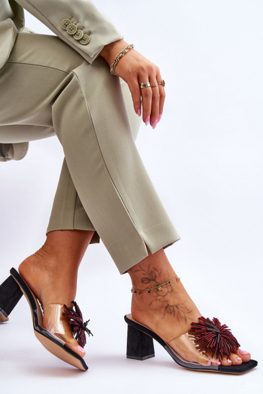 Chaussons transparents à talons S.Barski KV-AP658-1 couleur noir Chaussons transparents à talons S.Barski KV-AP658-1 couleur noir