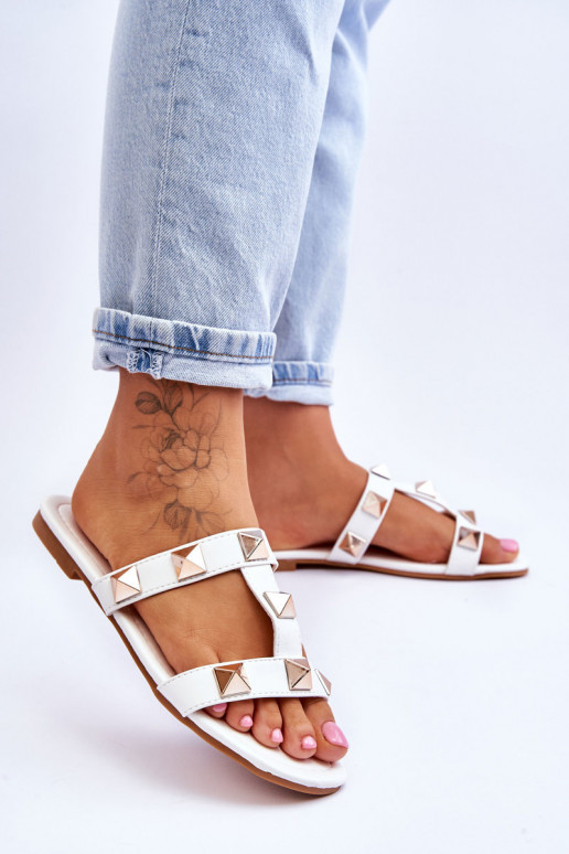 Chaussons de couleur blanc Mercure
